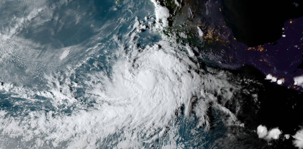 Tropical Storm Pamela intensifying off the coast of Mexico